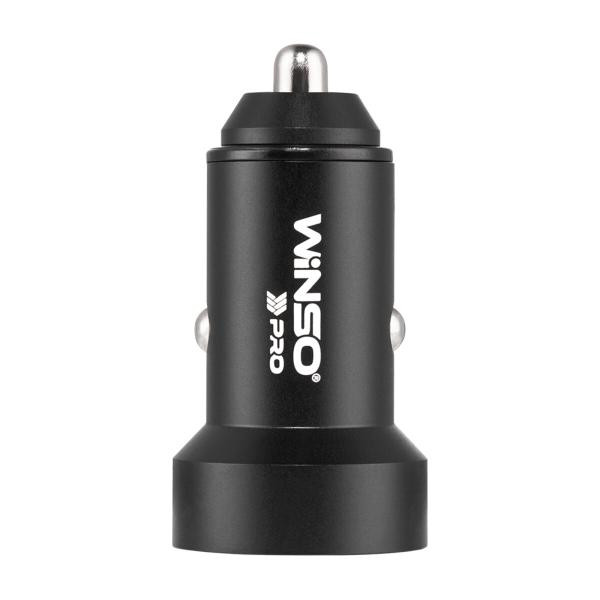Купити Автомобільний зарядний пристрій Winso PRO 48W 1xUSB-C+1xUSB-A, display, metal