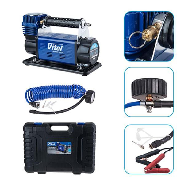 Купить Компресор "ViTOL" K-71 "OFF ROAD MASTER" 150psi/50Amp /160л/шланг 7,5м/клеми