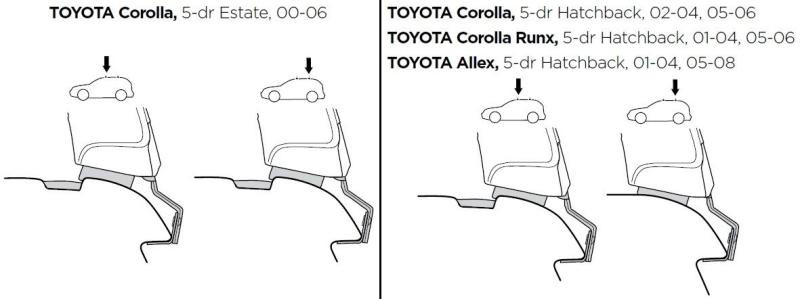Купить Монтажный комплект Thule 1205 для Toyota Corolla (E120)(хетчбек/универсал) 2000-2008 (TH 141205)