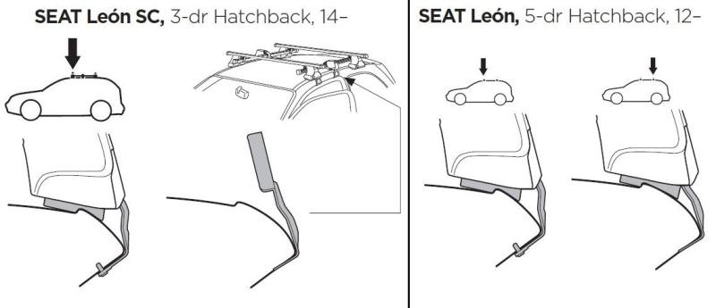Купить Монтажный комплект Thule 1707 для Seat Leon (mkIII)(hatch) 2012-2020 (TH 141707)
