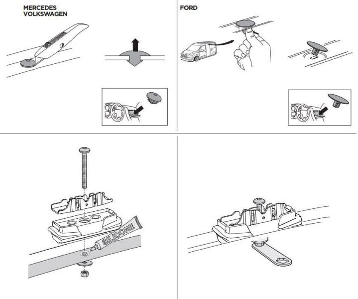 Купити Монтажный комплект Thule 7029 для Ford Tourneo/Transit Connect (mkII) 2012-2023; Mercedes-Benz Sprinter (mkII-mkIII); Volkswagen Crafter (mkI-mkII) 2006→ (TH 187029)