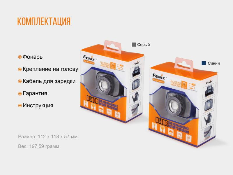 Купити Ліхтар налобний Fenix HL40R Cree XP-LHIV2 LED синій