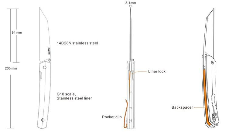 Купить Ніж складаний Ruike Fang P865-B