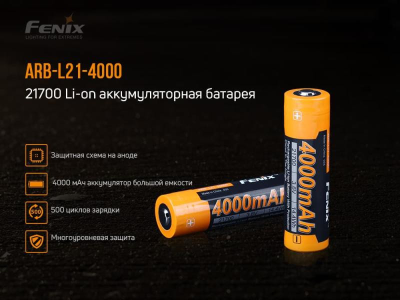 Купити Акумулятор 21700 Fenix (4000 mAh)