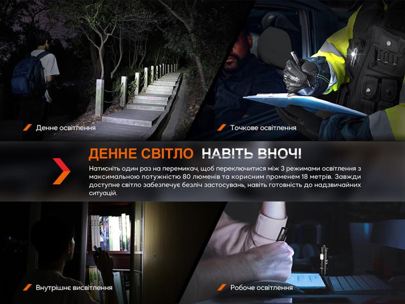 Купить Fenix T6 тактична ручка з ліхтариком чорна