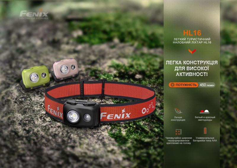 Купить Ліхтар налобний Fenix HL16 AAA рожевий