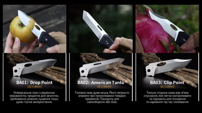 Купить Ніж складаний Roxon S502U, чорний