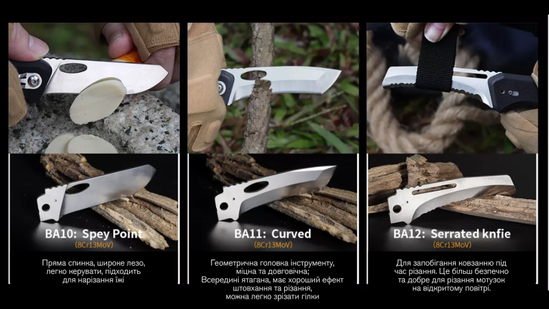 Купить Ніж складаний Roxon S502U, чорний