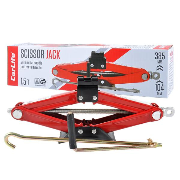 Купить Домкрат ромбов CarLife 1,5т 104-385мм с металлической подушкой SJ225