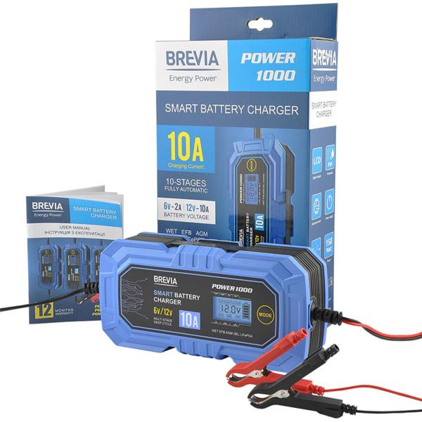 Купити Зарядний пристрій АКБ Brevia Power1000 6V/12V 10A