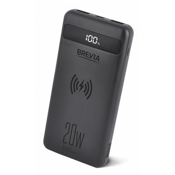 Buy Power Bank) Brevia 10000Mah 20w Wireless Qi10w Li-Pol, LCD