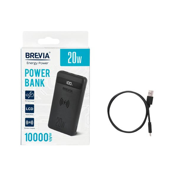 Buy Power Bank) Brevia 10000Mah 20w Wireless Qi10w Li-Pol, LCD