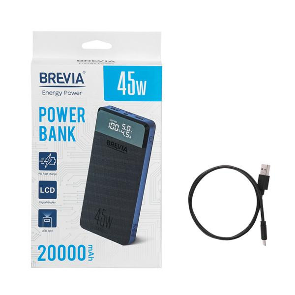 Купити Універсальна мобільна батарея Brevia 20000mAh 45W Li-Pol, LCD