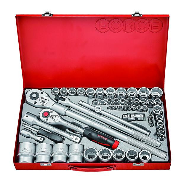 Купить 1/4",1/2" и 3/4" Набор инструмента ММ и SAE 65 пр. (FORCE 4652)