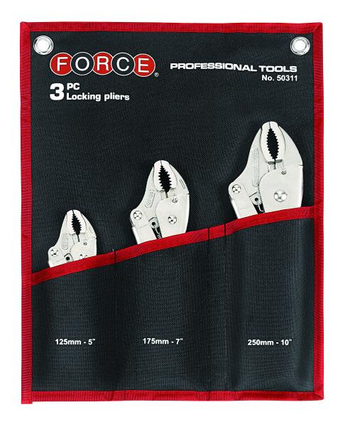 Купити Набор зажимов с фиксатором 3 пр. (125 мм, 175 мм, 250 мм) (FORCE 50311)