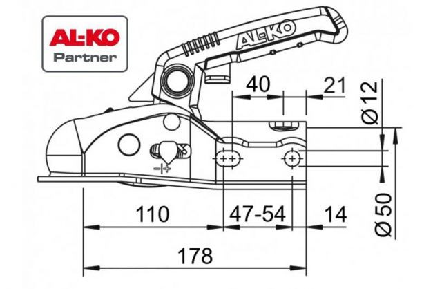 Купити Замковий зчіпний пристрій AL-KO AK 161 з Soft Dock на кругле 50 мм