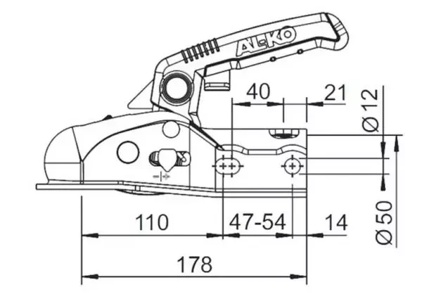Купити Замковий зчіпний пристрій AL-KO AK 270 з Soft-Dock на кругле дишло 50 мм