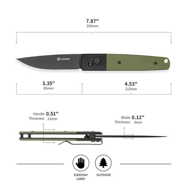 Buy Than a folding ganzo g721b -g green, black blade