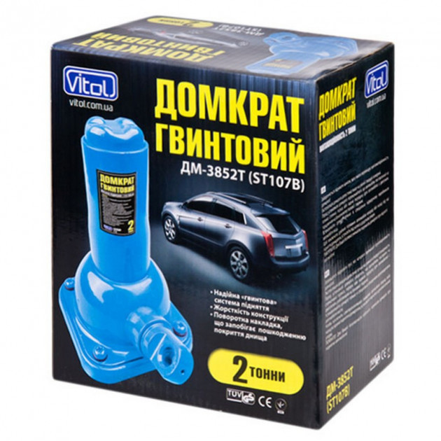 Купити Домкрат механічний пляшковий Vitol 2 т 385 мм ДМ-3852Т / ST-107B