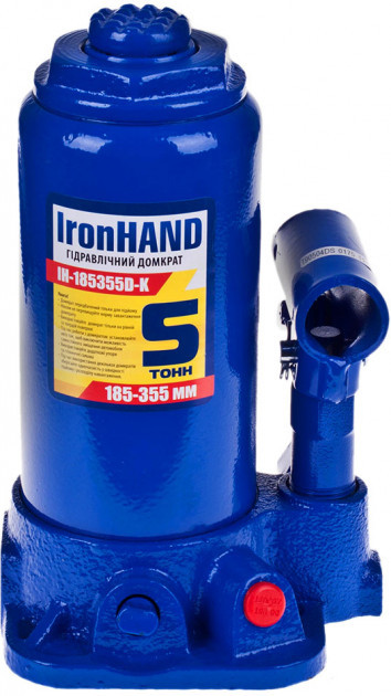 Купити Домкрат гідравлічний Iron Hand 5 т 185-355 мм в кейсі IH-185355D-K
