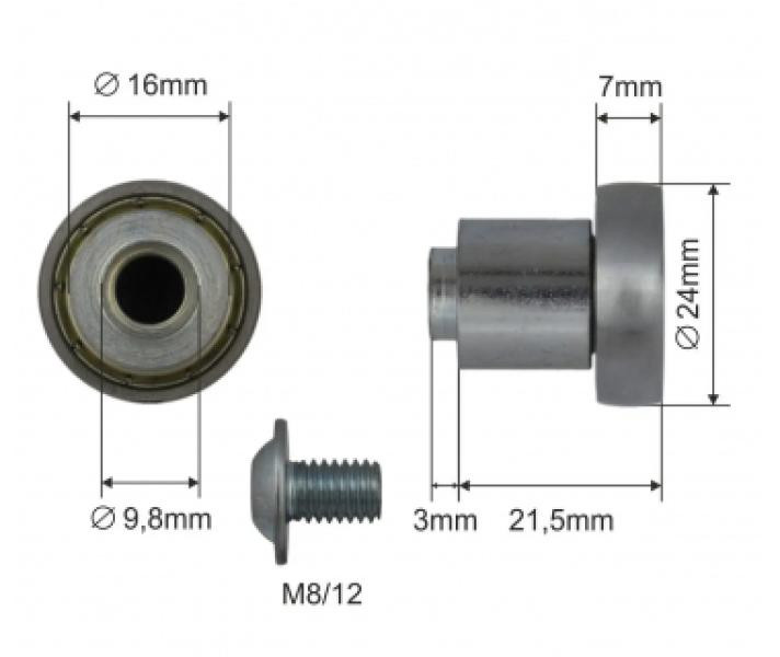 Buy Roller of the landslide roof Ø24x7x21,5 Alta Zinc (1804324305)