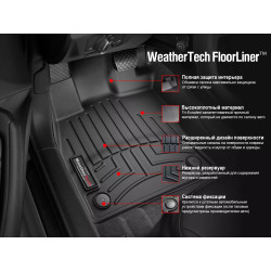 Купити Килими гумові WeatherTech для Toyota Tacoma 2016-2017 передні чорні 448671