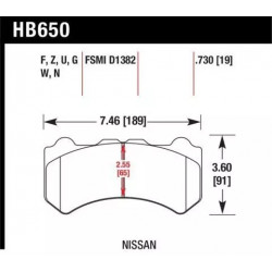 Купити Гальмівні колодки передні HAWK HPS 5.0 для Nissan GT-R 09-16 HB650B.730