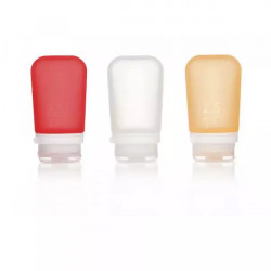 Купити Набір силіконових пляшечок Humangear GoToob+ 3-Pack Medium Clear Red Orange (білий, червоний, оранжевий)