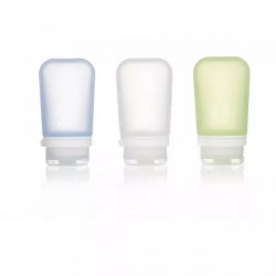 Купить Набір силіконових пляшечок Humangear GoToob+ 3-Pack Medium Clear Green Blue (білий, зелений, блакитний)
