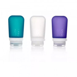 Купить Набір силіконових пляшечок Humangear GoToob+ 3-Pack Medium Clear Purple Teal (білий, фіолетовий, зелений)