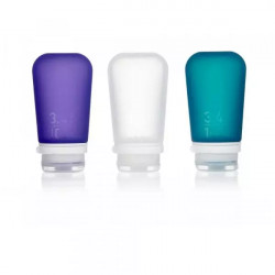 Купить Набір силіконових пляшечок Humangear GoToob+ 3-Pack Large Clear Purple Teal (білий, фіолетовий, зелений)