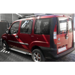 Купить Боковые пороги Allmond Grey (2 шт, алюм.) Стандартная база для Fiat Doblo I 2005-2010 гг