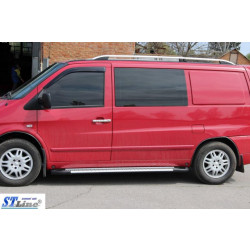 Купить Боковые пороги X5-тип (2 шт., алюм.) для Mercedes Vito W638 1996-2003 гг