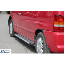 Купить Боковые пороги X5-тип (2 шт., алюм.) для Mercedes Vito W638 1996-2003 гг