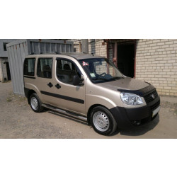 Купити Рейлінги Хром (пласт. ніжки) Стандартна база, пластикові ніжки для Fiat Doblo I 2005-2010 рр