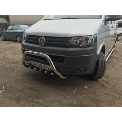 Купити Кенгурятник WT003 (нерж) 60 мм, з написом для Volkswagen T5 2010-2015 рр