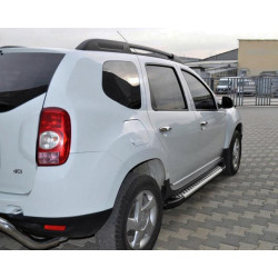Купить Боковые пороги Allmond Grey (2 шт., алюминий) для Renault Duster 2008-2017 гг