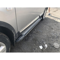 Купить Боковые пороги Rainbow (2 шт., алюм.) Короткая база для Nissan Qashqai 2010-2014 гг