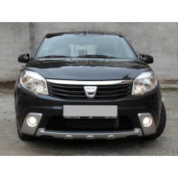 Купити Накладки на передній бампер (3 шт., Під фарбування) для Renault Sandero 2007-2013 рр