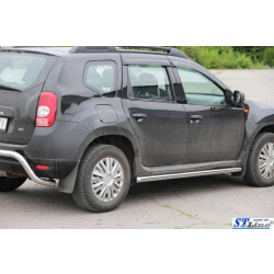 Купити Бічні труби без вставок (2 шт., нерж.) 60 мм для Renault Duster 2008-2017 рр