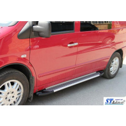 Купити Бокові пороги Line (2 шт., алюм.) для Mercedes Vito W638 1996-2003 рр