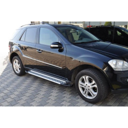 Купить Боковые пороги Allmond Grey (2 шт., алюм.) для Mercedes ML W164