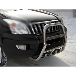 Купить Кенгурятник высокий QT007 (нерж) для Toyota Land Cruiser Prado 120