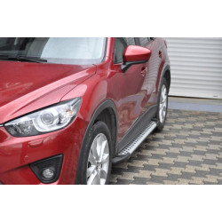 Купити Бокові пороги Allmond Grey (2 шт., алюм) для Mazda CX-5 2012-2017рр