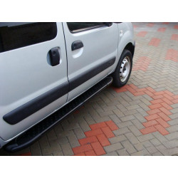 Купити Бокові пороги Allmond Black (2 шт., алюміній) для Renault Kangoo 1998-2008 рр
