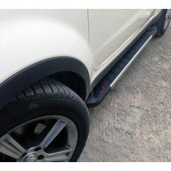 Купити Бокові пороги RedLine V1 (2 шт., Алюміній) для SsangYong Korando 2010-2019 рр