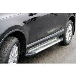 Купити Бокові пороги Line (2 шт., алюміній) для Volkswagen Touareg 2010-2018 рр