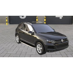 Купити Бокові пороги Tayga Grey (2 шт., алюміній) для Volkswagen Touareg 2010-2018 рр