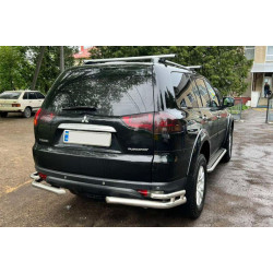 Купити Задній захист AK003-Double (2 шт., нерж) для Mitsubishi Pajero Sport 2008-2015 рр