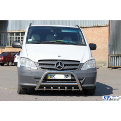 Купити Кенгурятник WT003/004 (нерж.) 50мм, без напису для Mercedes Viano 2004-2014 рр